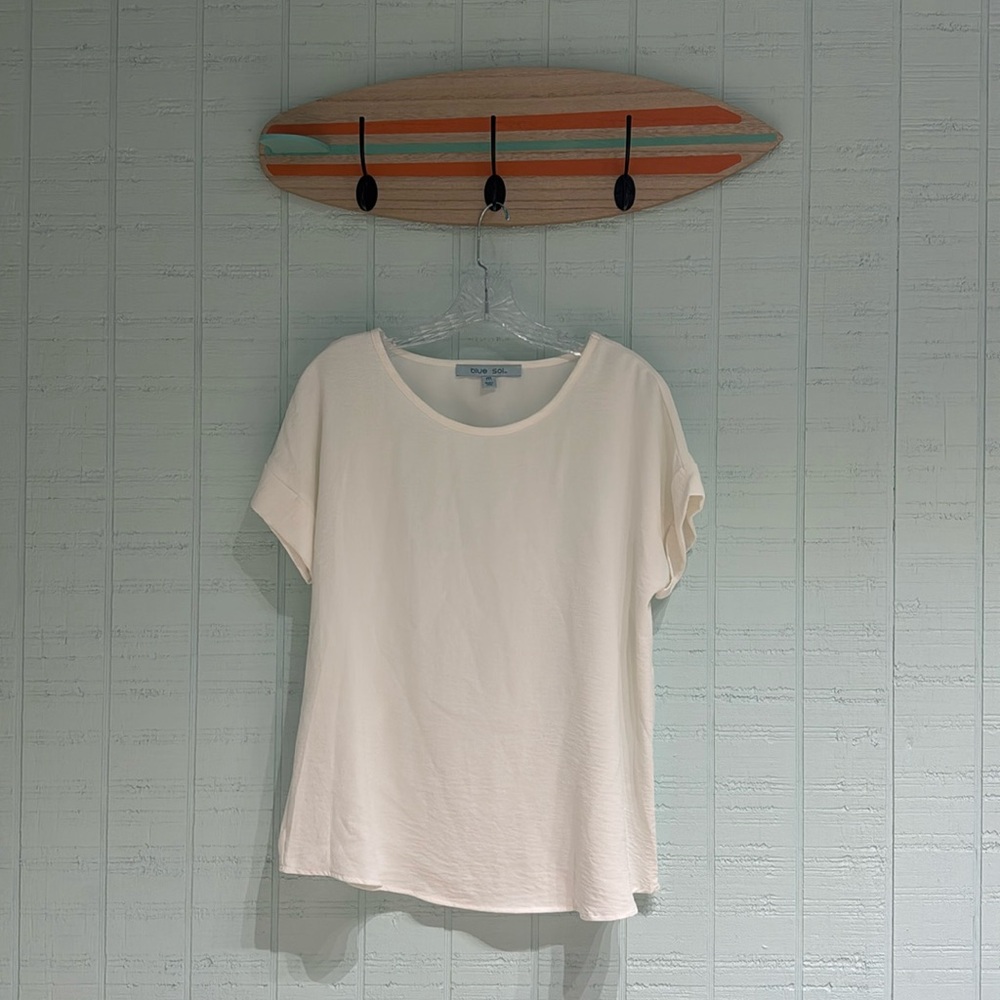 blue sol White Blouse